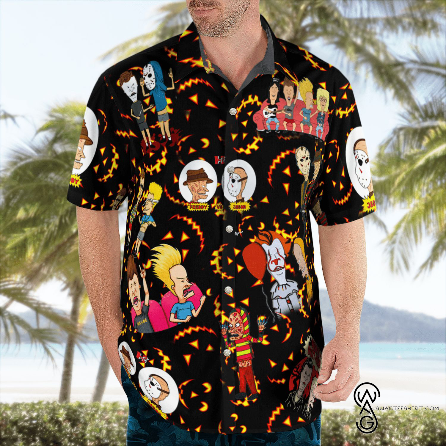 [Top Trending] Beavis And Butt-Head Halloween Full Printing Hawaiian Shirt Funny Hawaiian Beach Gift Casual Shirt